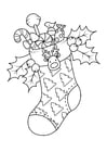 Coloring page Christmas stocking