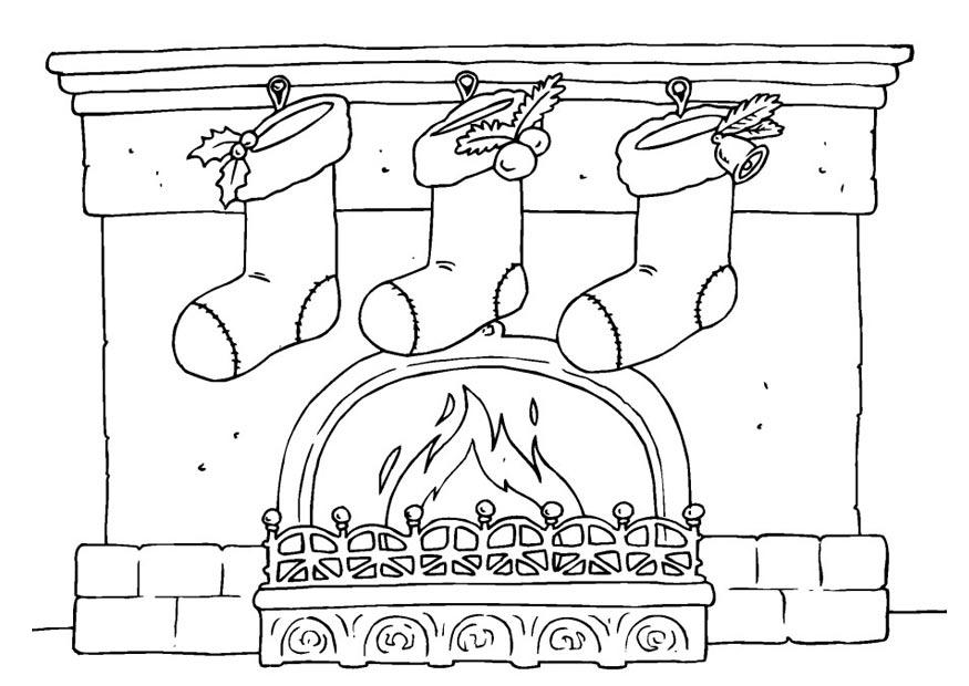 Coloring page christmas stockings