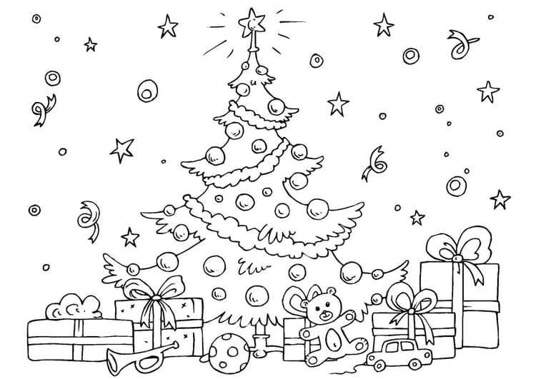 Coloring page Christmas tree