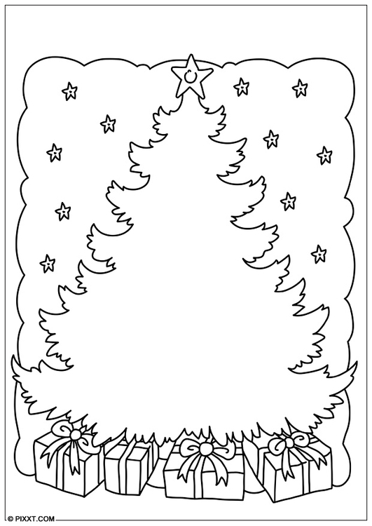 Coloring page Christmas tree