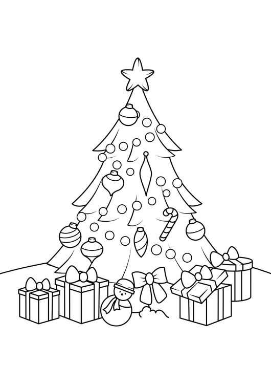 Coloring page Christmas tree