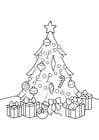 Coloring page Christmas tree