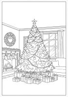 Coloring page christmas tree