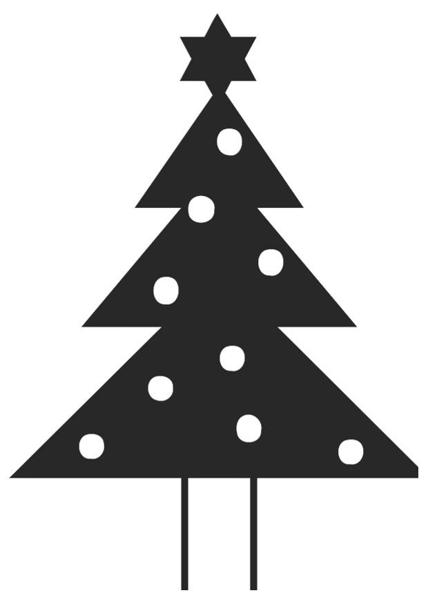 Coloring page christmas tree with christmas star