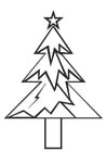 Coloring page christmas tree with christmas star