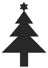 Coloring page christmas tree with star