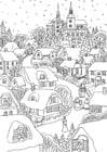 Coloring pages christmas village