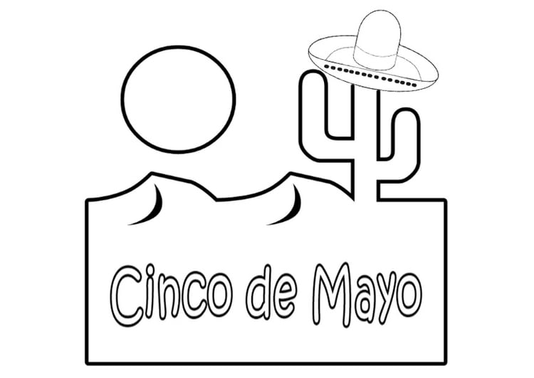 Coloring page Cinco de mayo