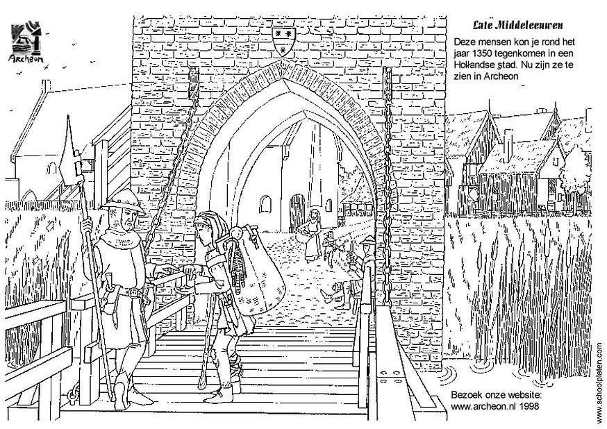Coloring page city gate