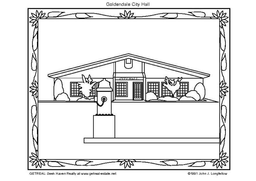 Coloring page city hall