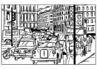 Coloring pages city traffic
