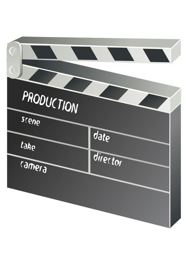 Coloring page clapboard - film