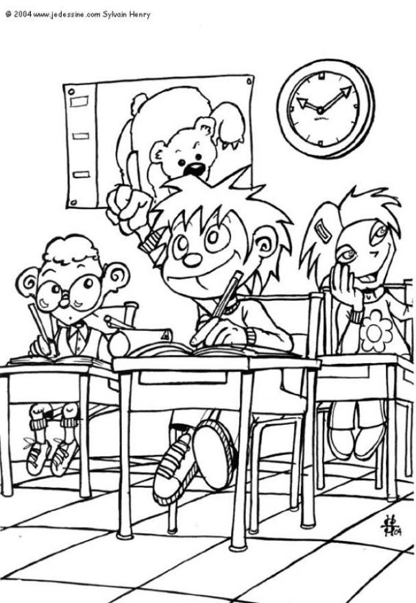 Coloring page classroom