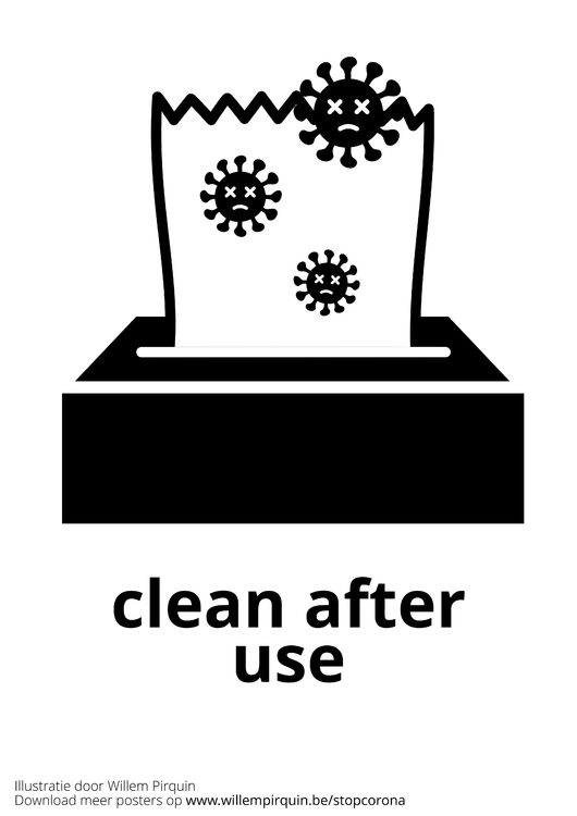 Coloring page cleaning after use