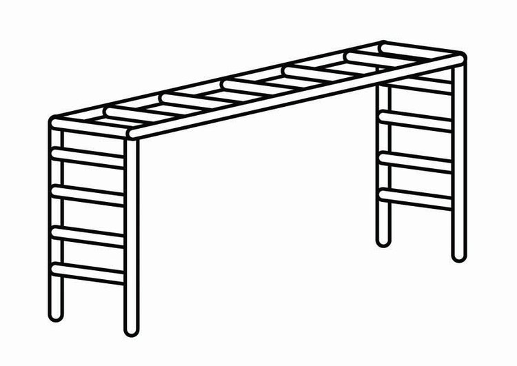 Coloring page climb frame corner