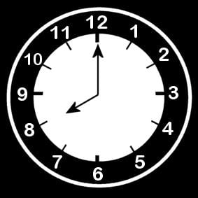 Coloring page clock says eight o'clock