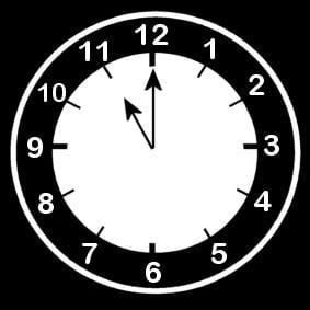 Coloring page clock says eleven o'clock