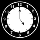 Coloring page clock says five o'clock