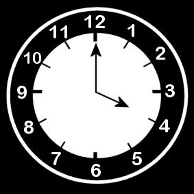 Coloring page clock says four o'clock