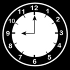 coloring-page clock says 9 o'clock