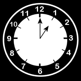 Coloring page clock says one o'clock