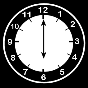 Coloring page clock says six o 'clock