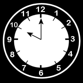 Coloring page clock says ten o'clock