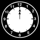 Coloring page clock says twelve o'clock