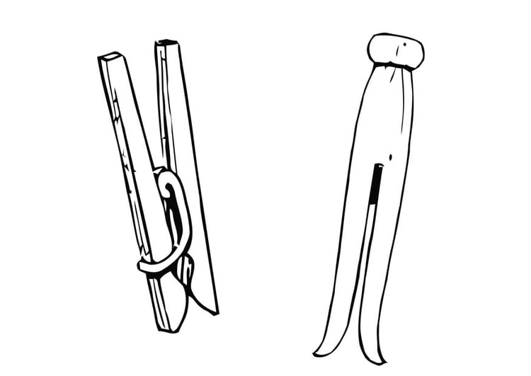 Coloring page clothes peg