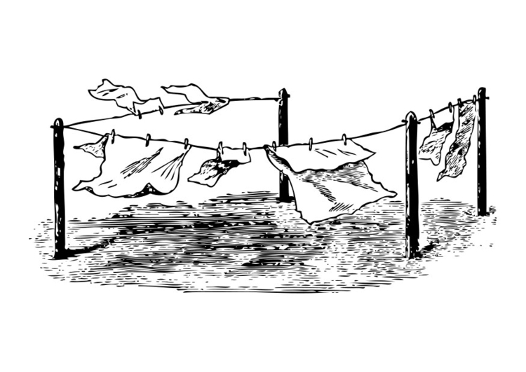 Coloring page clothesline