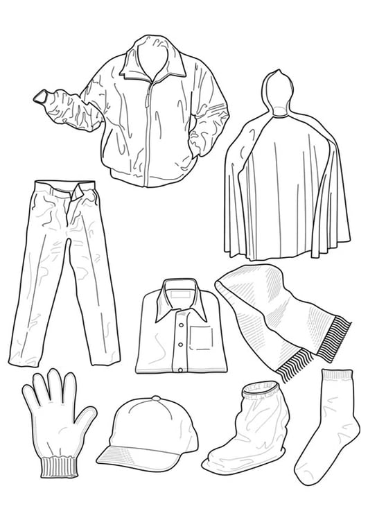 Coloring page clothing