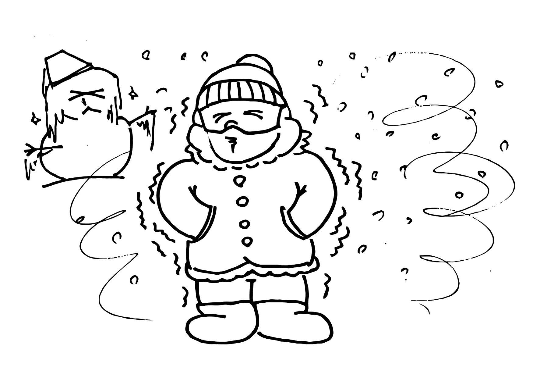 Coloring page cold, winter