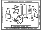 Coloring page compacting recycle truck