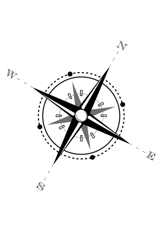 Coloring page compass