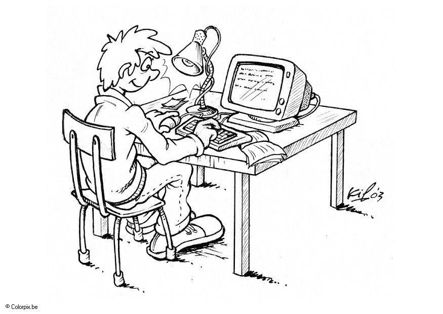 Coloring page computer work