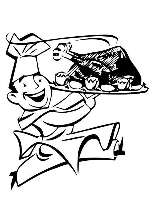 Coloring page cook