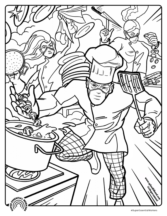 Coloring page cook