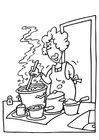 Coloring page cook