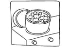 Coloring page cooking popcorn