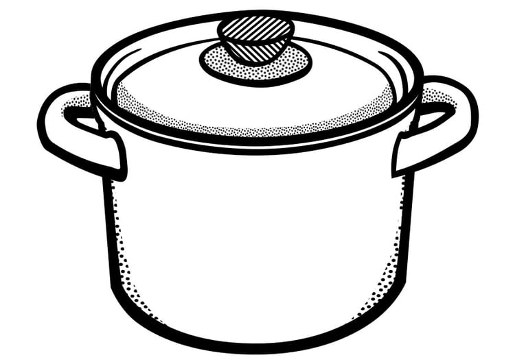 Coloring page cooking pot