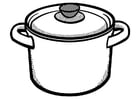 Coloring page cooking pot