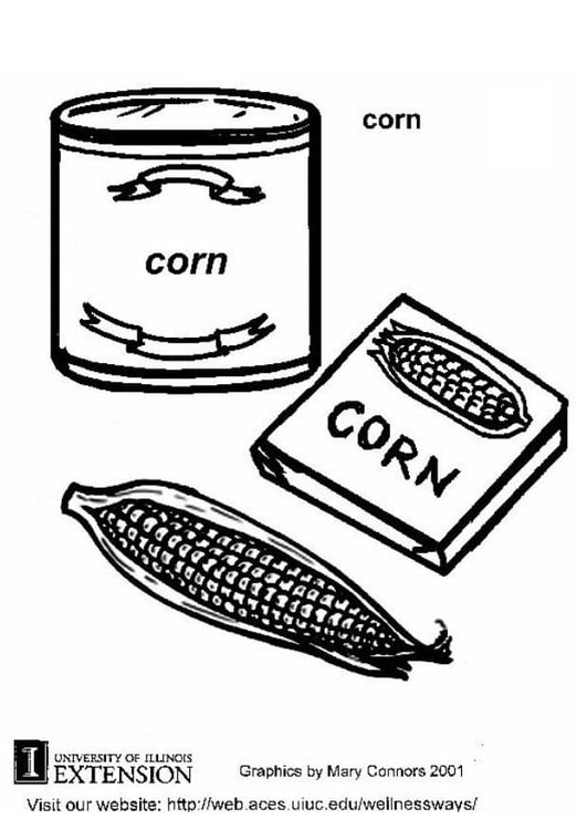 Coloring page corn