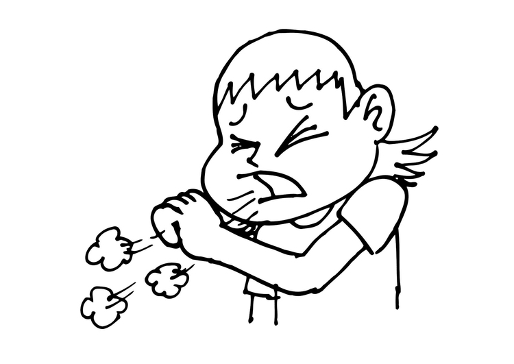Coloring page coughing