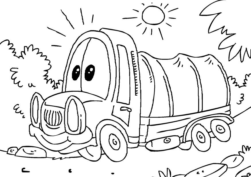 Coloring page covered truck