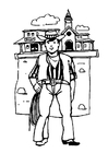 Coloring page cowboy