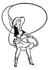 Coloring pages cowgirl
