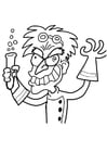 Coloring page crazy professor