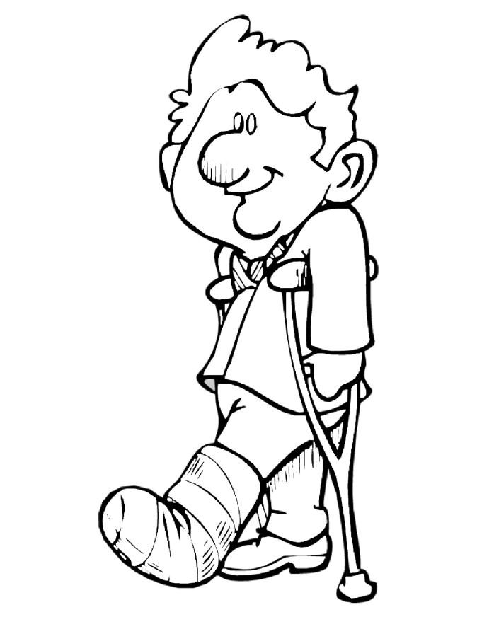Coloring page crutches