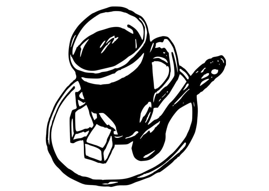 Coloring page cup of coffee