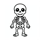 Coloring page cute halloween skeleton